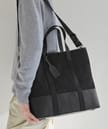 デュアルトップ キャンバス トートバッグ ブラック 画像 1