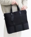 デュアルトップ キャンバス トートバッグ ブラック 画像 3