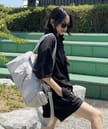 グロッシー ショルダー ダッフルバッグ ライトグレー 画像 5