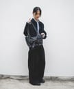 レースリボン レザーショルダーバッグ ブラック 画像 5