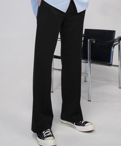 SIGNATURE シグニチャー 夏用セミブーツカットスラックス [ブラック]