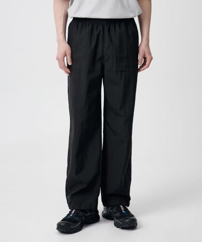 MUSINSA STANDARD ナイロンワイドストリングパンツ [ブラック] - MUSINSA STANDARD