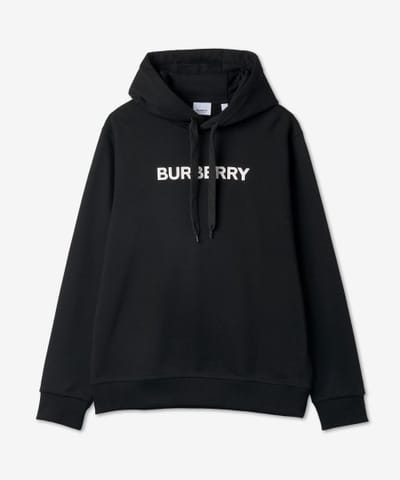 BURBERRY バーバリー ロゴプリントフード - ブラック