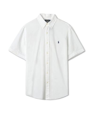 POLO RALPH LAUREN ポロ・ラルフ・ローレン ショートスリーブ シアサッカーシャツ - ホワイト