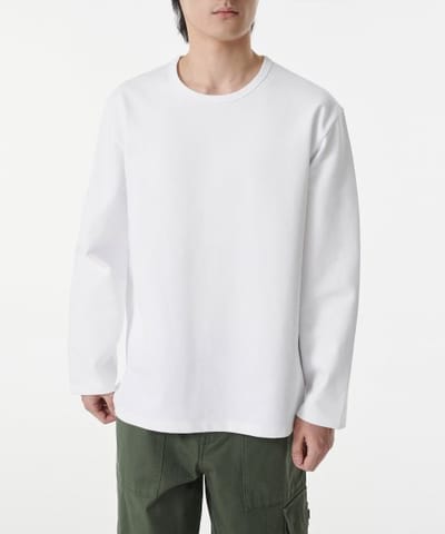 MUSINSA STANDARD MUSINSA STANDARD ヘビーポンテ リラックス クルーネック 長袖 Tシャツ