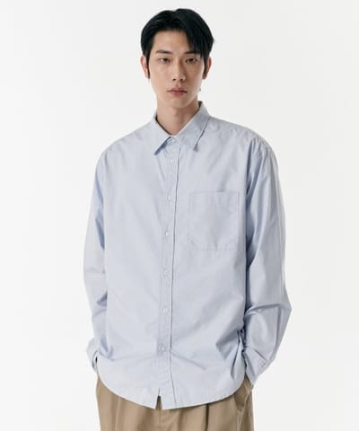MUSINSA STANDARD リラックスド ウォッシュド ポプリン シャツ [スカイブルー] - MUSINSA STANDARD