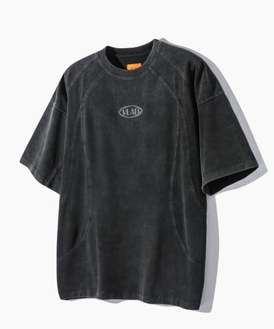 DIMITRI BLACK ディミトリブラック VLAD ピグメント スラッシュ 半袖 Tシャツ チャコール