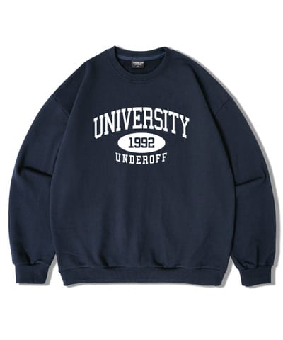 UNDEROFF アンダーオフ アセンティックリラックスド ユニバーシティ メンズ スウェット ネイビー