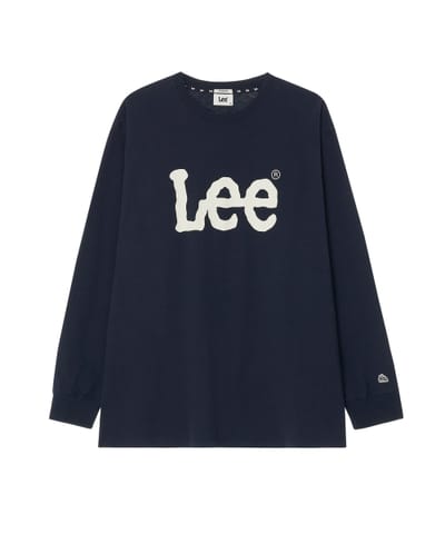 LEE リ ビッグトゥイッチロゴ長袖Tシャツ ネイビー