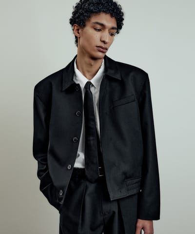 LMOOD エルムード エルバートン ウールブレンドジャケット ツイル ブラック