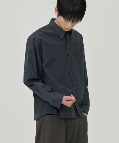TOFFEE トフィ ポケットクロップシャツ (ネイビー) - シンプルでスタイリッシュなデザイン