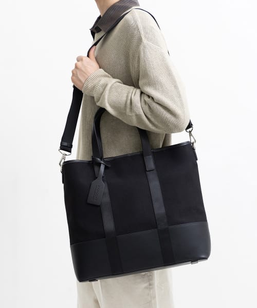 デュアルトップ キャンバス トートバッグ ブラック 画像 4