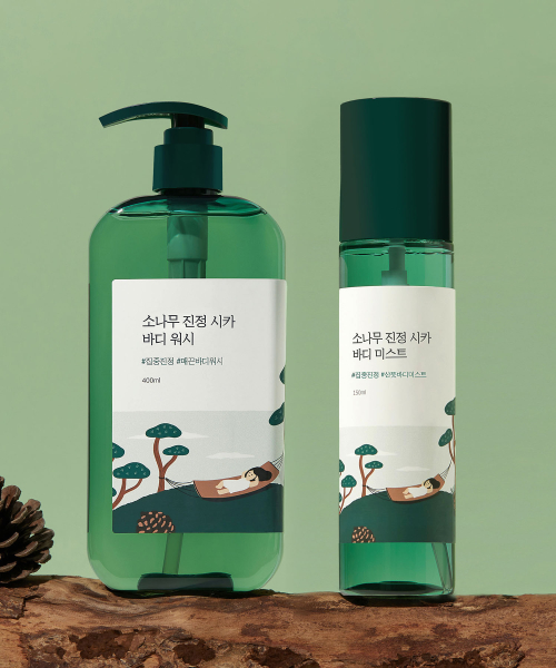 ROUND LAB 소나무 진정 시카 바디워시 400ml + 바디 미스트 150ml