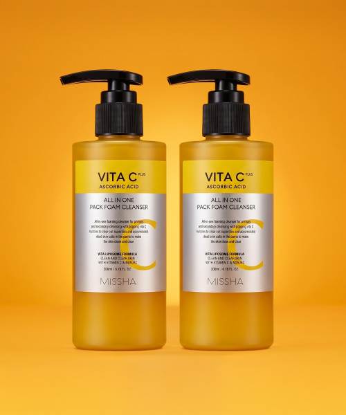 MISSHA 【2入組】Vita C Plus 多效面膜洗面乳 200ml