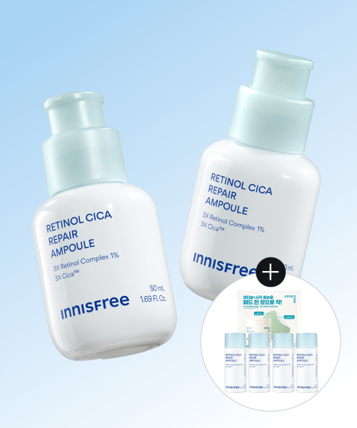 INNISFREE レチノール シカ 毛穴 ブレミッシュ アンプル 50mL 2個 + 10mL 4個 + シカ ブレミッシュ パッド 4枚