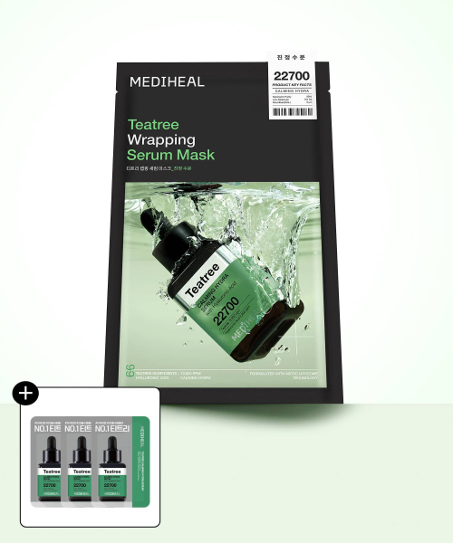 MEDIHEAL [20枚]ティーツリー カーミング 水分 ラッピング セラム マスク 10枚