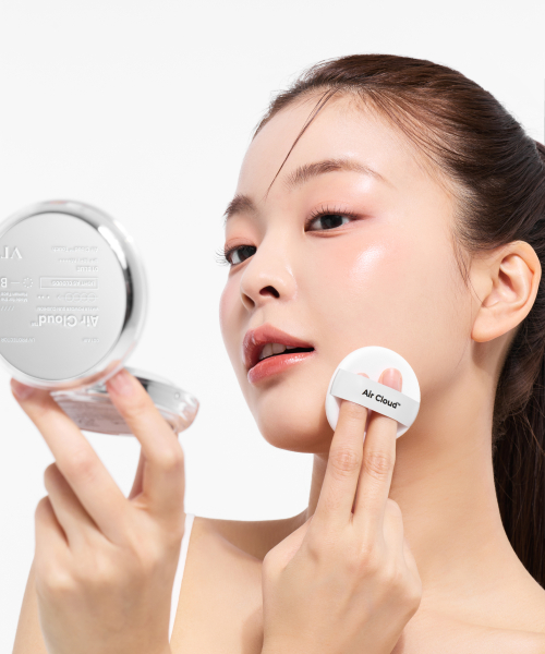 VT COSMETICS VT 에어 클라우드 워터 파우더 선 쿠션 블루 (+선스크린 2ml 3개) 이미지 3