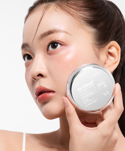 VT COSMETICS VT 에어 클라우드 워터 파우더 선 쿠션 블루 (+선스크린 2ml 3개) 이미지 4