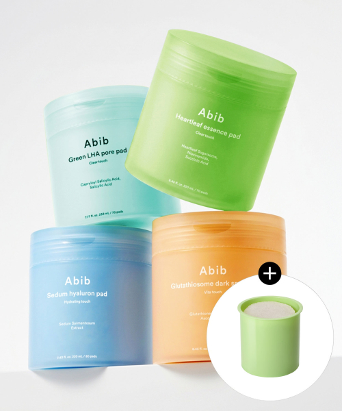 Abib Toner Pad 4-Type Refill Set (Heartleaf / Sedum Hyaluron / Glutathiosome / LHA)