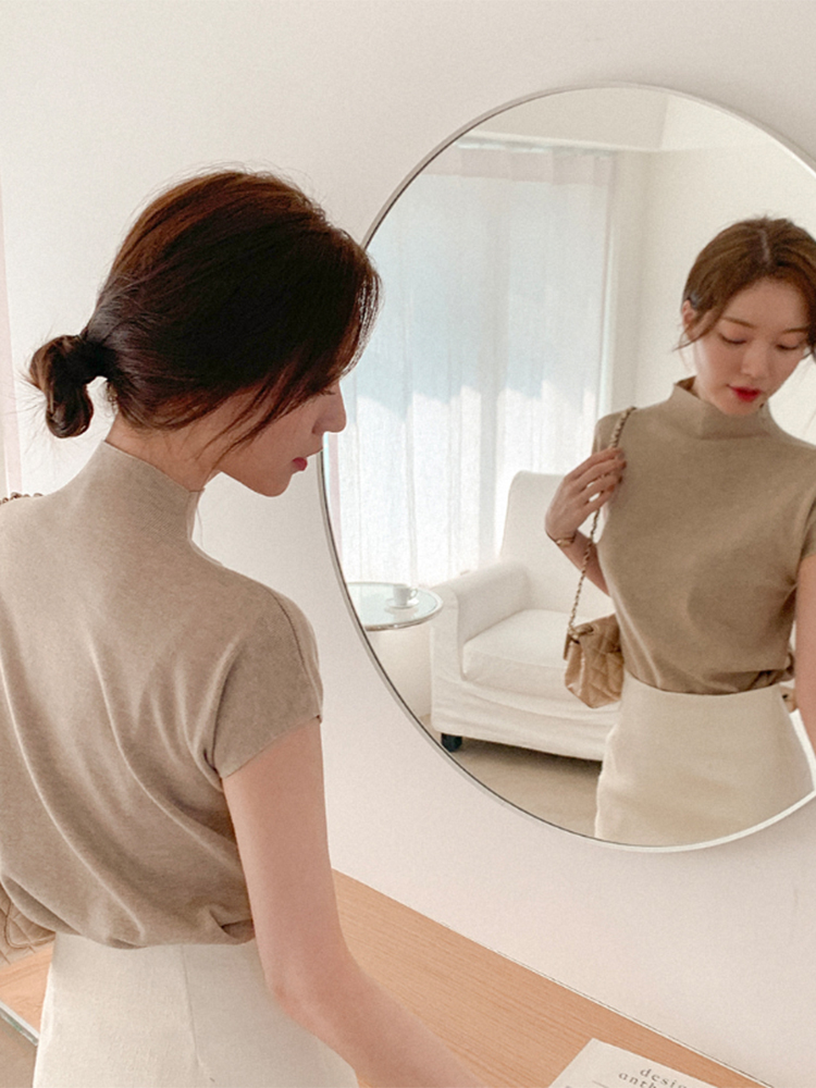 リウム キャップスリーブ ニット - 5色展開の通勤・結婚式スタイル 画像 8