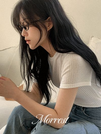 ベニート made デイ エッセンシャル リブ ラウンドネック ニットティー 半袖/長袖 2タイプ レディース 無地 画像 2