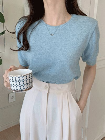 ユラタイム 半袖ニット 14色展開 春夏レディースサマーニットトップス 画像 2