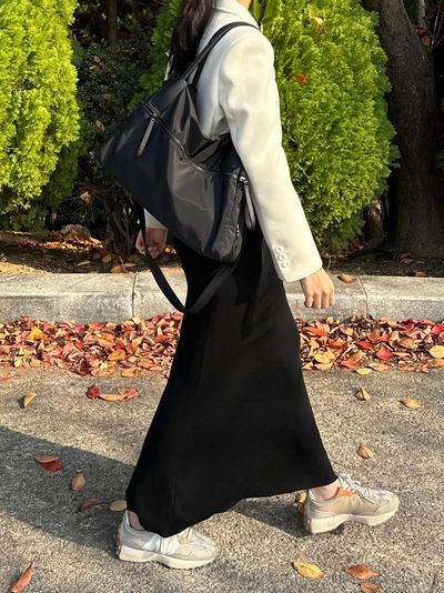 UNIS K ナイロン×レザー ホーボーバッグ 男女兼用 マルチユース ショルダーバッグ 画像 2
