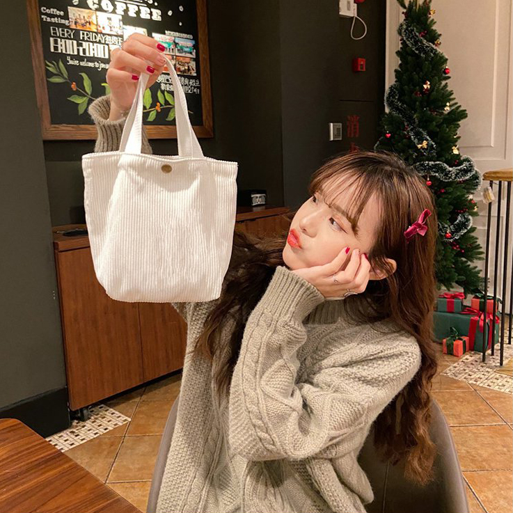 コーデュロイ ミニトートバッグ レディース デイリーバッグ アイムダラ 画像 3