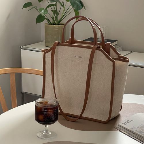 YIMMA 防水キャンバストートバッグ ラージサイズ タンブラー収納可 4カラー展開 画像 8