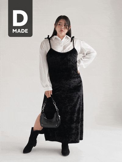 当当ガール ベルベット リボン ノースリーブ ロング ワンピース 55-99サイズ 画像 2
