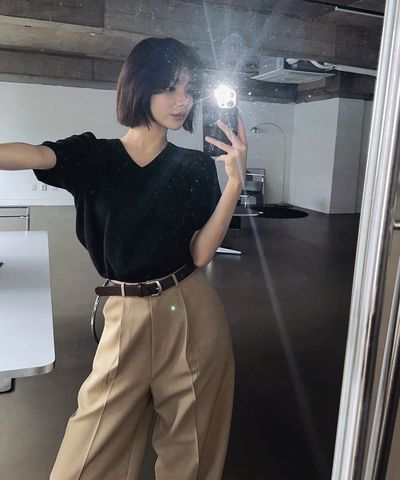MONDAY OFF セリ Vネック半袖ニット 8カラー展開 画像 2