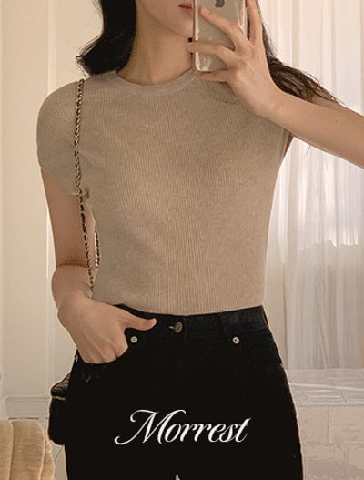 ベニート ラント リブキャップスリーブニット 半袖 春夏 デイリー オフィス