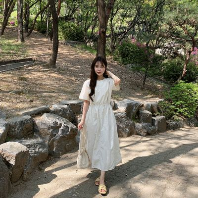 ラビンウィズ ロングワンピース バサバサストリング付き ベーシック無地 画像 2