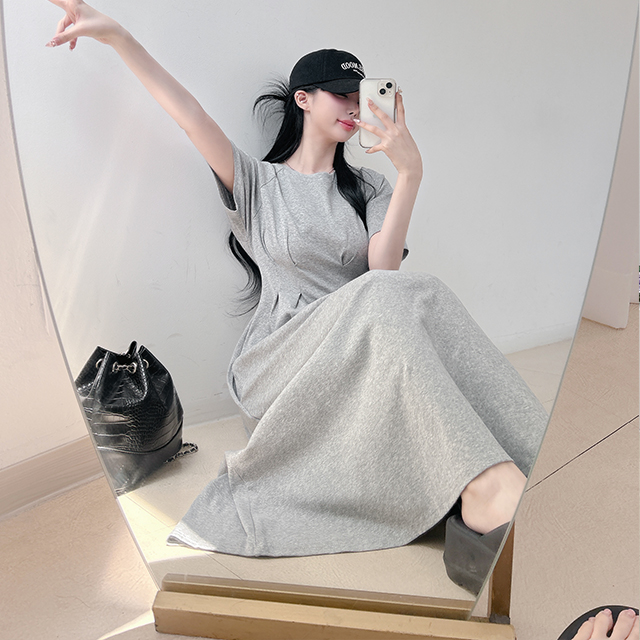 グルービーフロア ロングワンピース ウエストピンタック 3カラー展開 画像 4