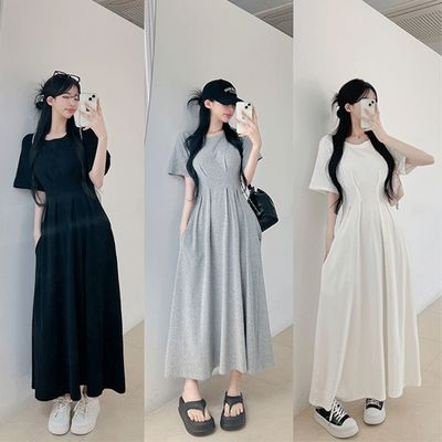 グルービーフロア ロングワンピース ウエストピンタック 3カラー展開 画像 2
