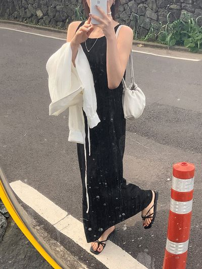 フレンチオブ カイリー ノースリーブニットロングワンピース 3カラー展開 画像 2