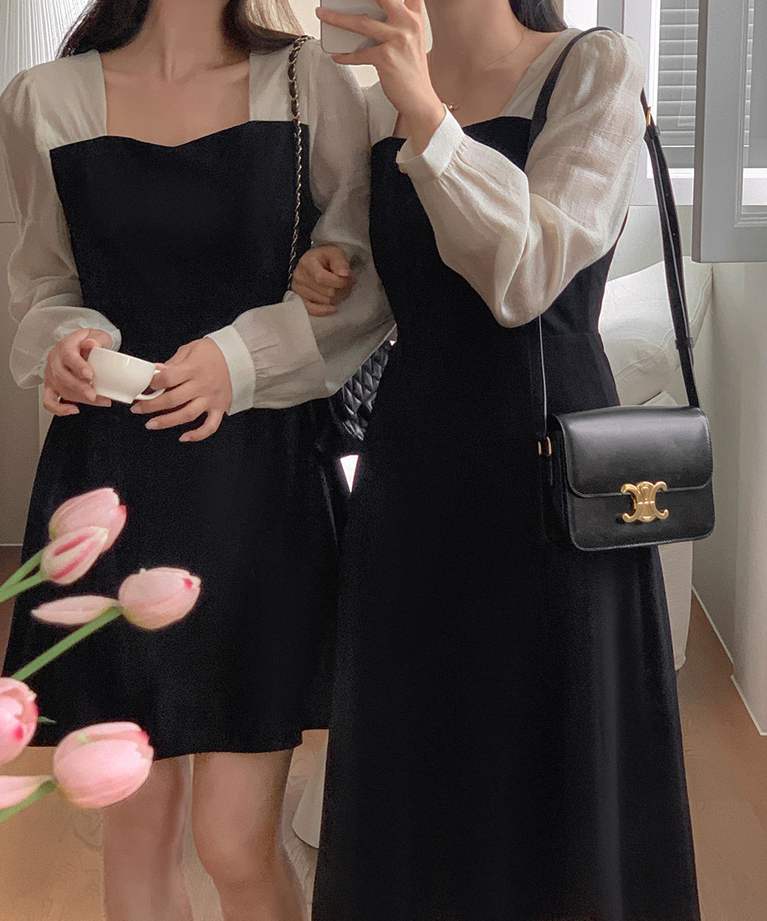 K.CLUB ディライト ハートネック配色ワンピース S/M/L 結婚式お呼ばれドレス フォーマル 春夏 画像 2
