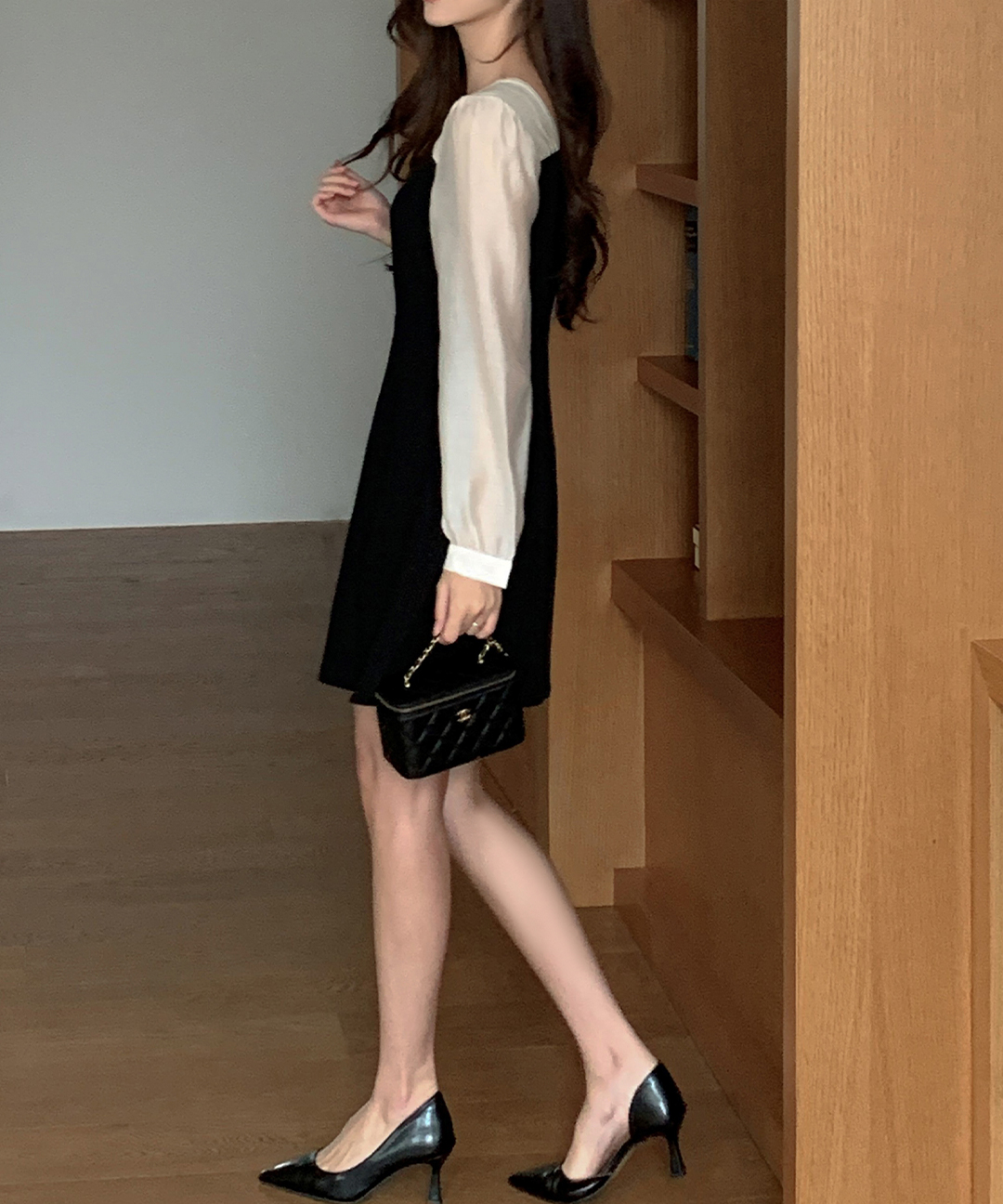 K.CLUB ディライト ハートネック配色ワンピース S/M/L 結婚式お呼ばれドレス フォーマル 春夏 画像 9