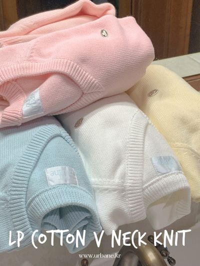 URBANE MADE エルピ コットン Vネックニット 4色展開 デイリー着回しニットセーター