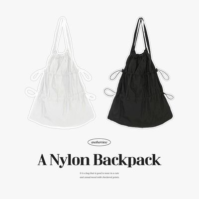 アナザービュー no.2558 ナイロン防水バックパック スト ング ギャザーデザイン カジュアルリュック 画像 2