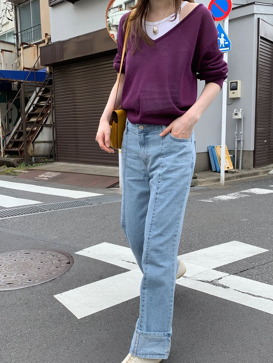 PERBIT ボエン 半袖ニット レイヤードスタイル 2カラー 画像 2