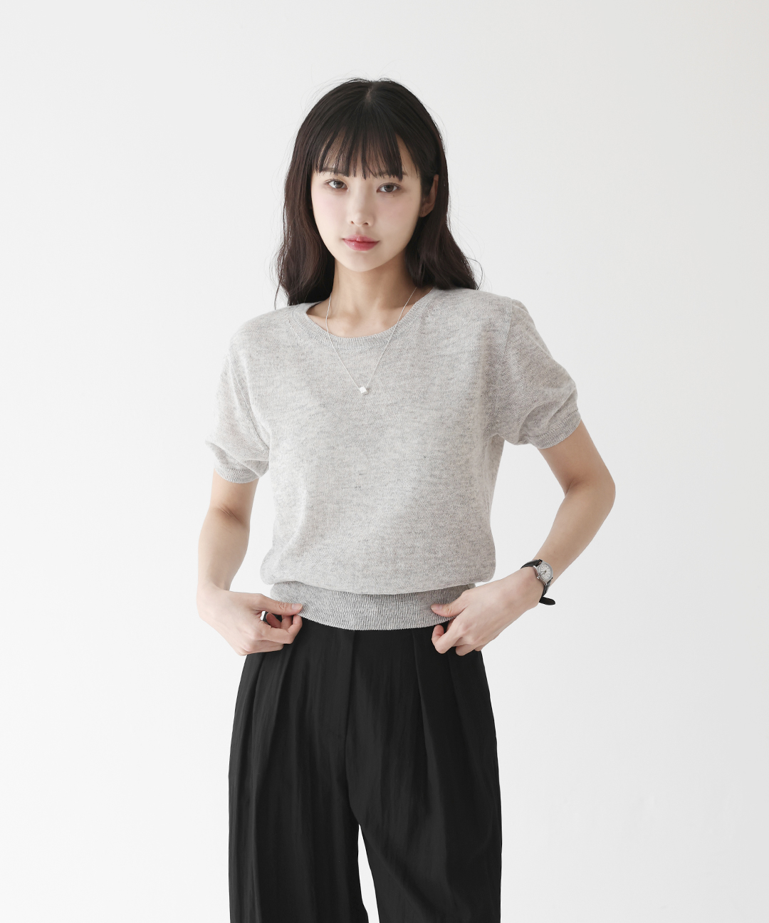 LE VENE テンバリン リネン 半袖ニット 5カラー展開 春夏向け 画像 3