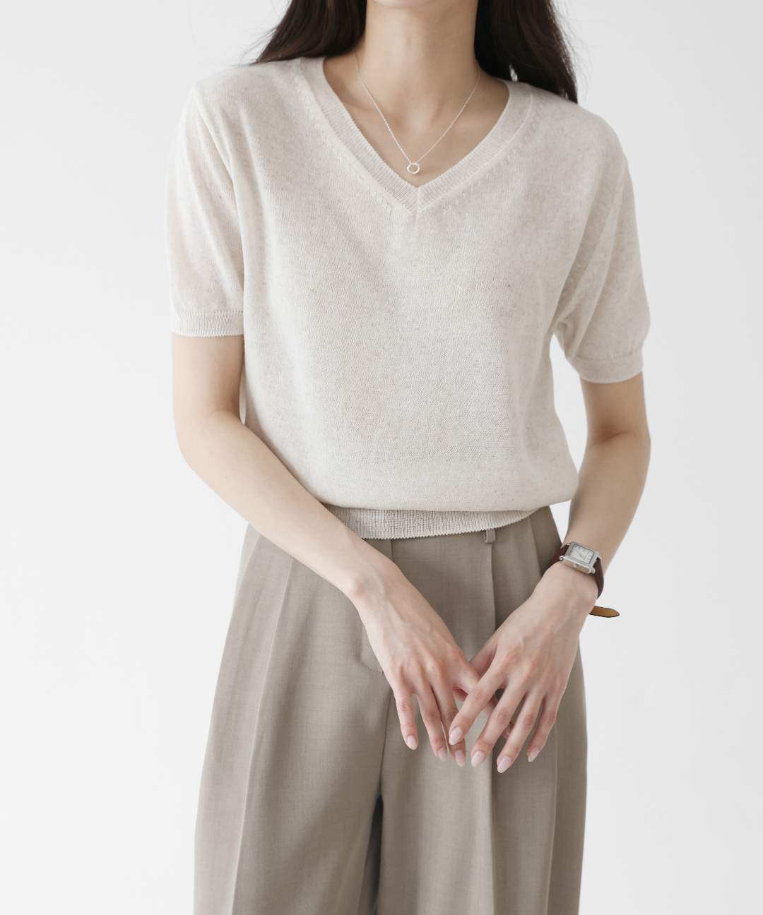 LE VENE テンバリン リネン 半袖ニット 5カラー展開 春夏向け 画像 7
