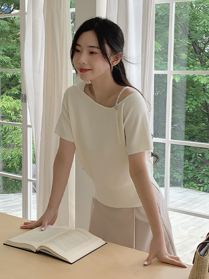 RIRINCO オペディン ペンダント アンバランス オフショルダー ニット
