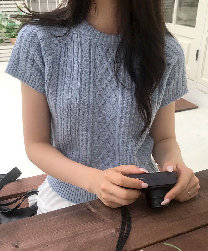 ニアウェア アンユージュアリー ベニス 半袖ニット 6カラー S/M デート コーデ 自社製作 画像 3