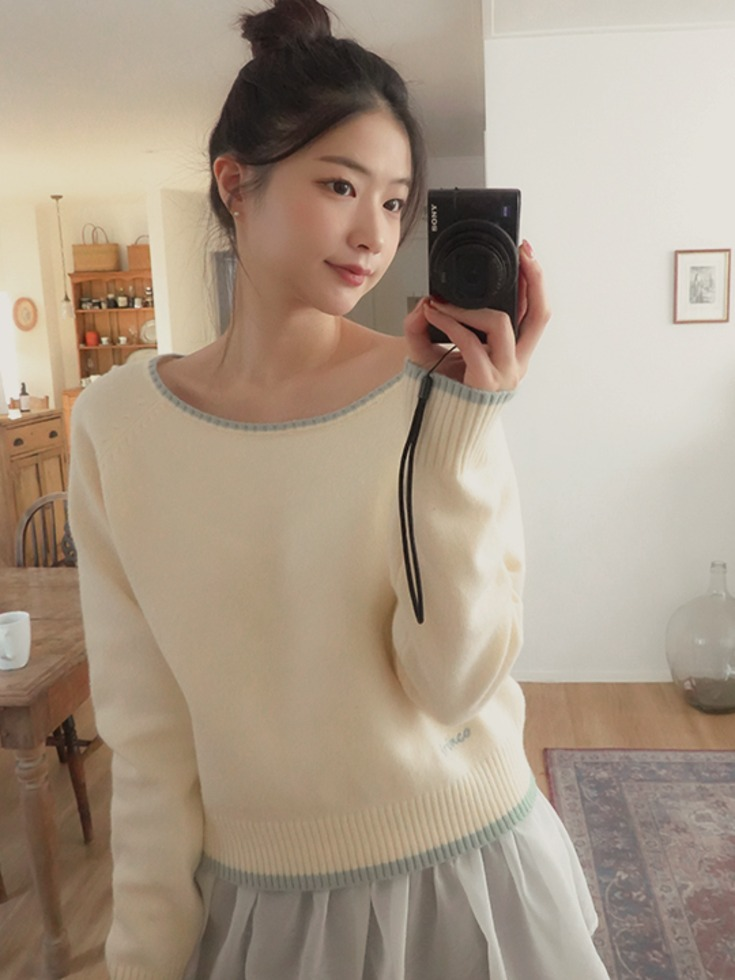 リリアンコー リベルティ ボートネック配色刺繍ニット 26SS 44-120サイズ キッズ 画像 3