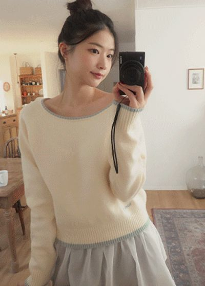 リリアンコー リベルティ ボートネック配色刺繍ニット 26SS 44-120サイズ キッズ 画像 2