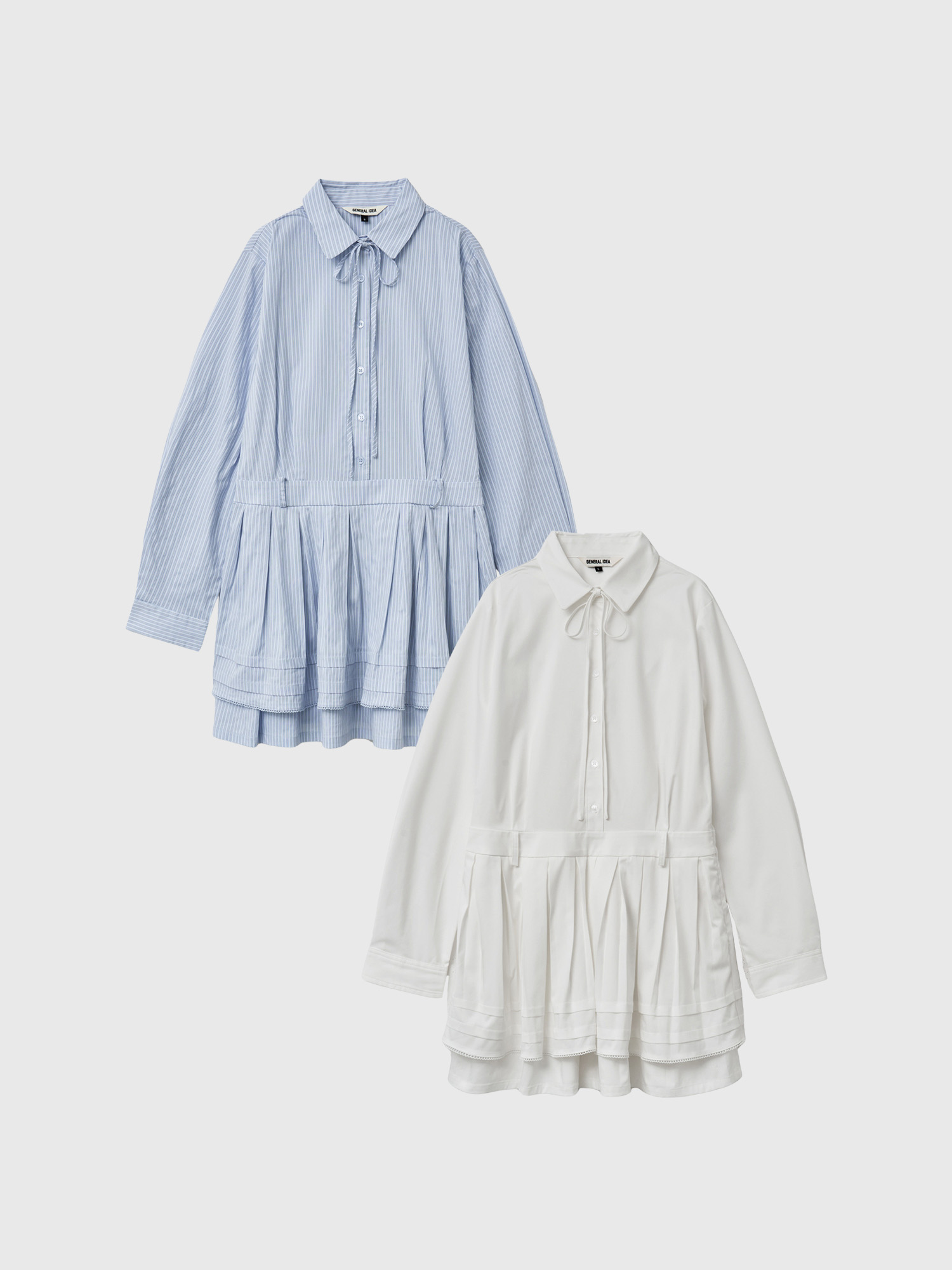 GENERAL IDEA WOMAN プリーツシャツワンピース 2カラー レディース 長袖ワンピース 画像 12