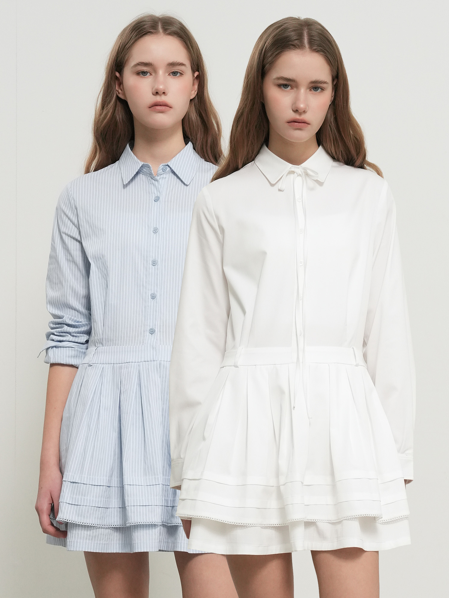 GENERAL IDEA WOMAN プリーツシャツワンピース 2カラー レディース 長袖ワンピース 画像 4