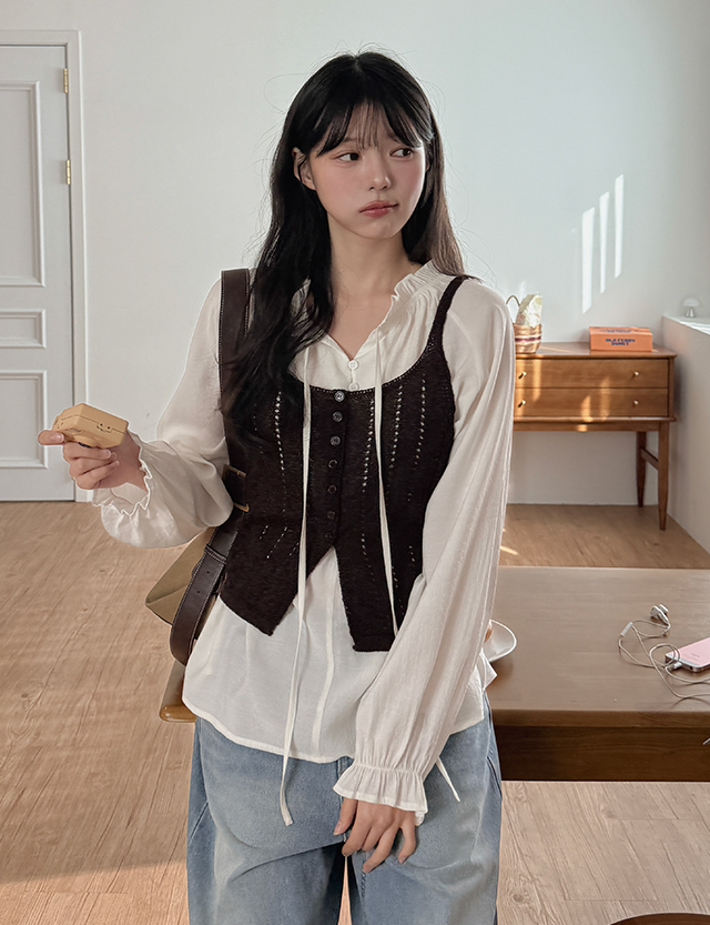 moiveオープンスカシビスチェ 86610 ニットベスト レディース 画像 5